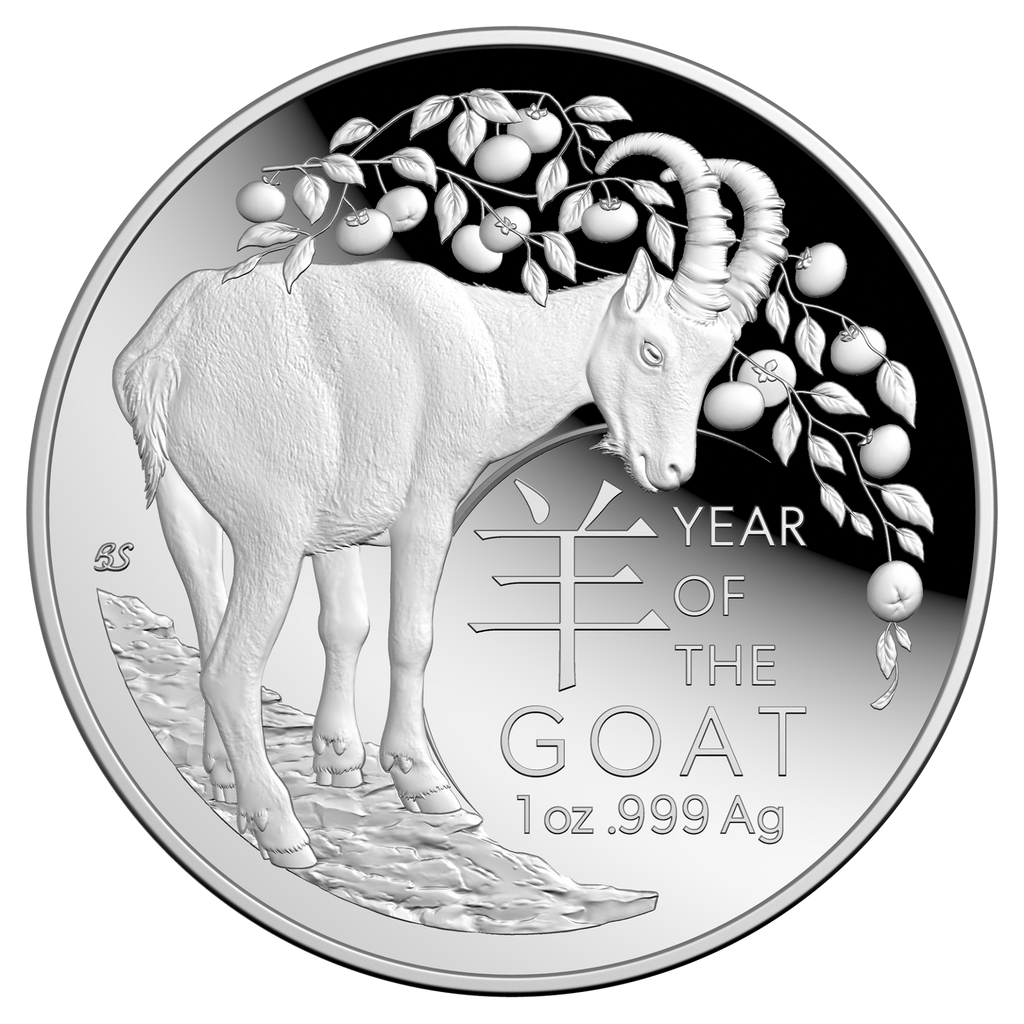 Year of the Goat 2027 $5 1oz Fine Silver Proof Domed Coin