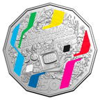 70TH ANNIVERSARY OF AUSTRALIAN FIRST TELEVISION 50C COLOURED COIN