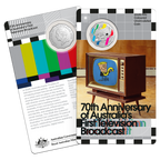 70TH ANNIVERSARY OF AUSTRALIAN FIRST TELEVISION 50C COLOURED COIN