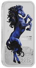 Lunar Horse 2026 1oz Silver Bullion Coloured Minted Rectangular Coin