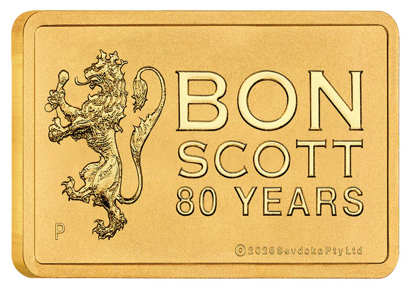Bon Scott 80th Birthday 2026 1g Gold Minted Bar
