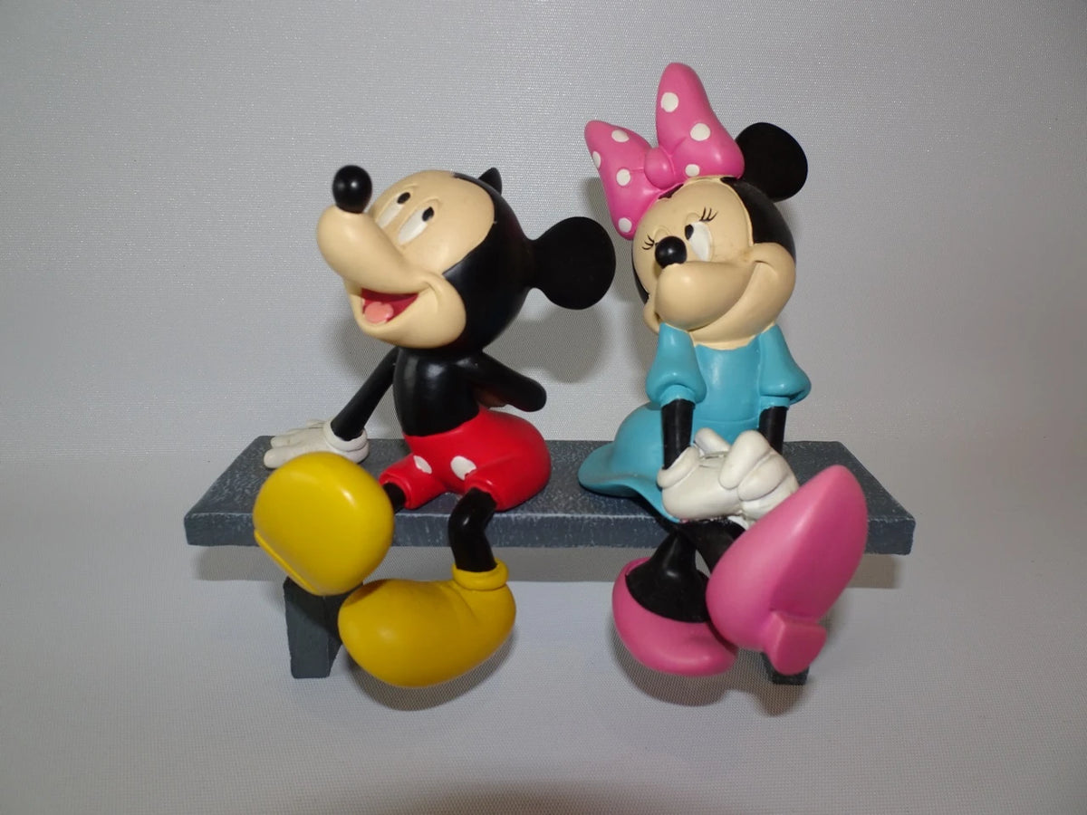 MICKEY MOUSE & MINNIE MOUSE BENCH SEAT FIGURINE