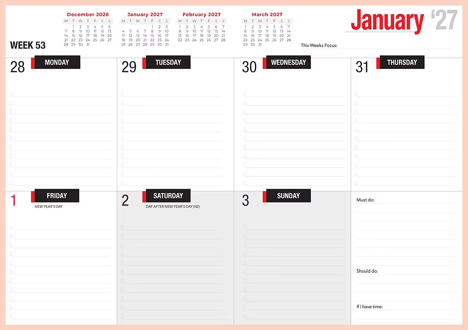2027 Planner Diary Bartel Calendars Everyday