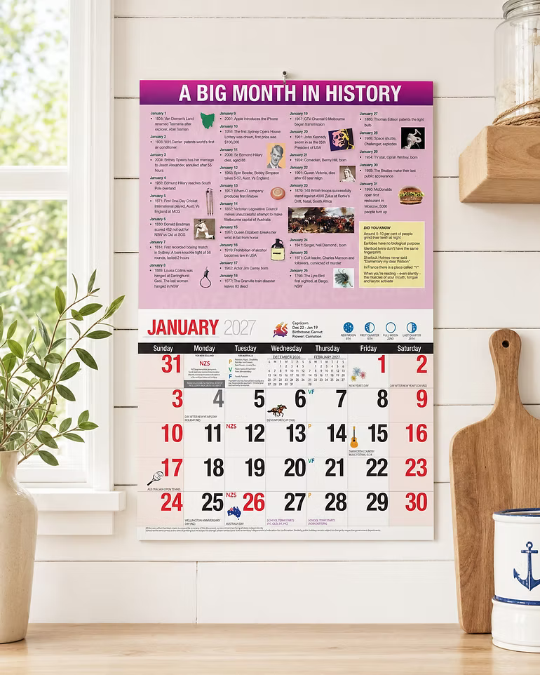 2027 Calendar Bartel Readezy This Day In History Horizontal Wall