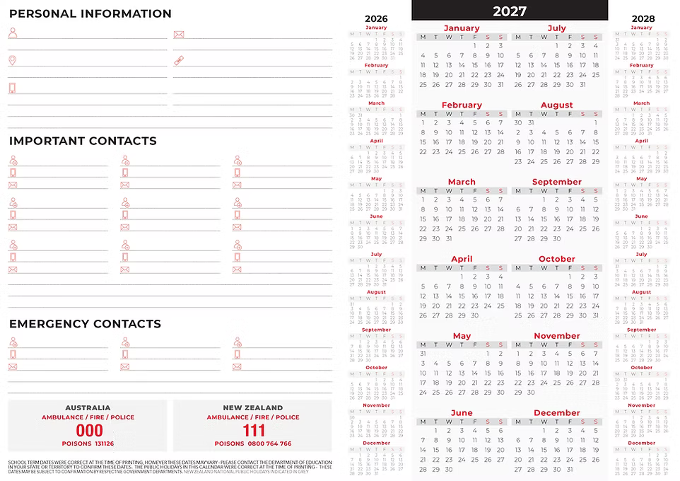 2027 Planner Diary Bartel Calendars Everyday