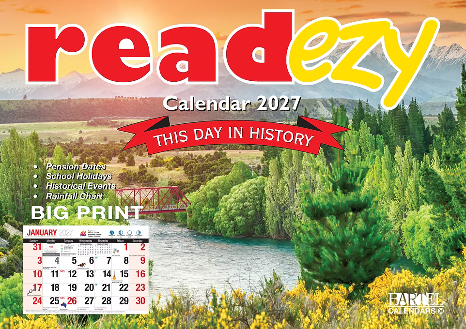 2027 Calendar Bartel Readezy This Day In History Horizontal Wall