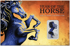 Lunar Horse 2026 1oz Silver Bullion Coloured Minted Rectangular Coin