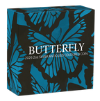 Butterfly 2026 2oz Silver Antiqued Coloured Coin