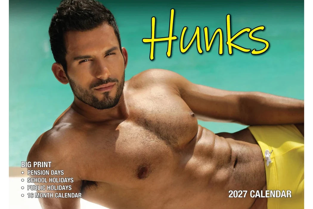 2027 Calendar Bartel Big Print Hunks Horizontal Wall