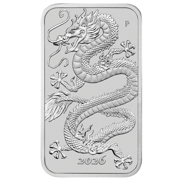 Dragon 2026 $1 1oz Silver Proof Rectangle Coin