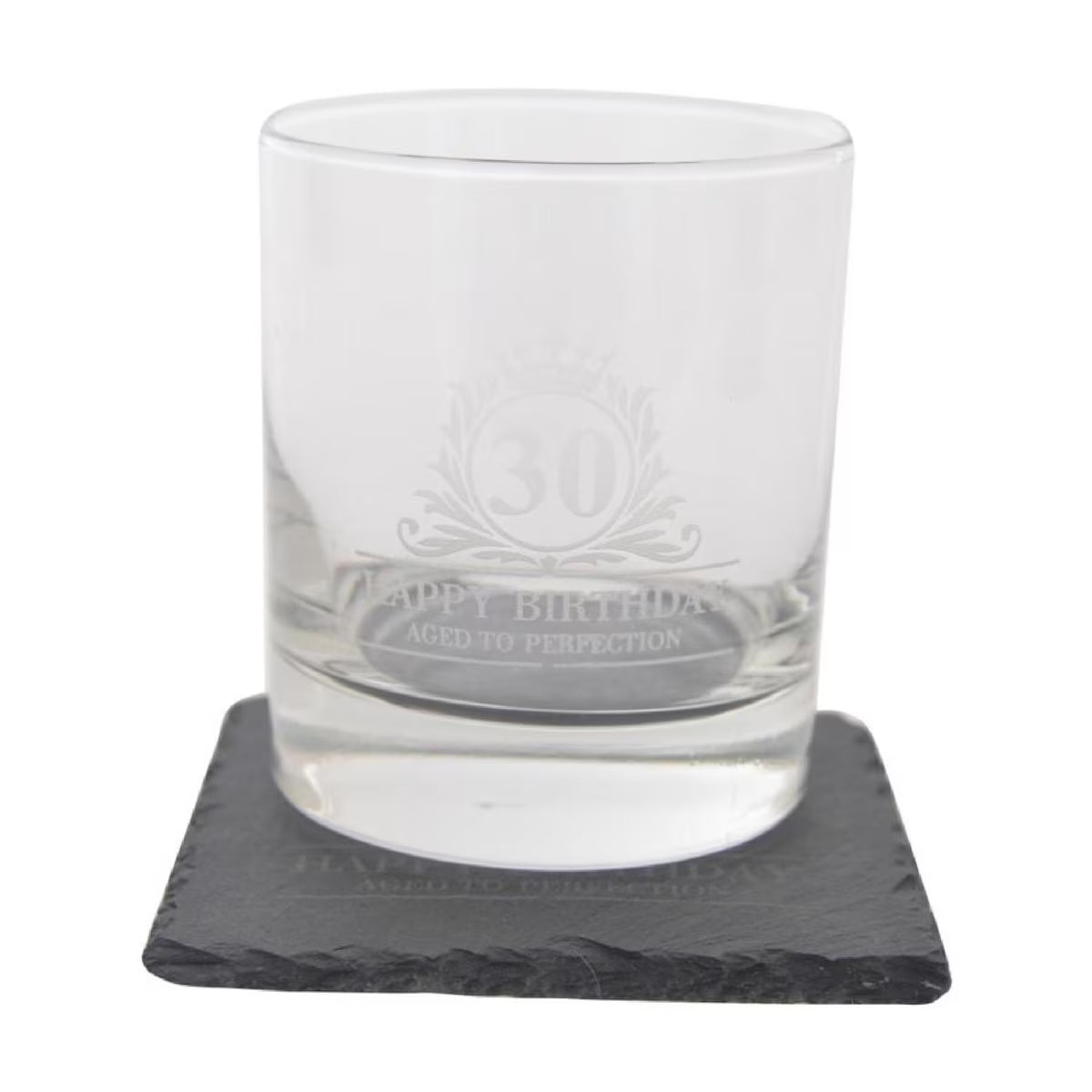 30TH BIRTHDAY GLASS & COASTER BOXED SET