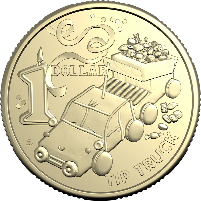 AWW Birthday Cake Tip Truck 2025 $1 Uncirculated Coin in Card