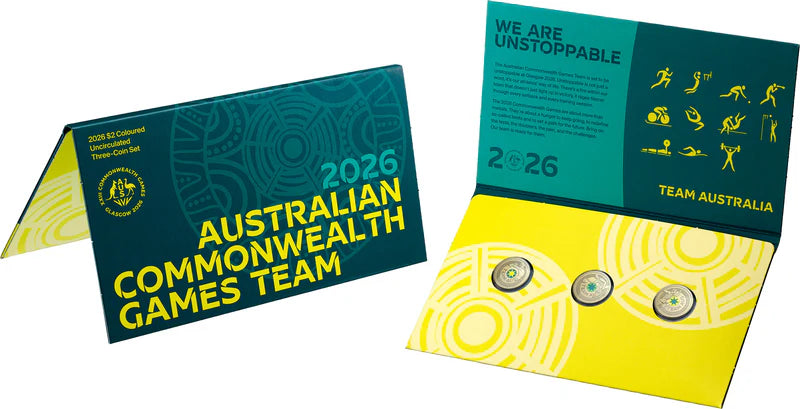 Australian Commonwealth Games 2026 $2 Coloured Uncirculated Three-Coin Set