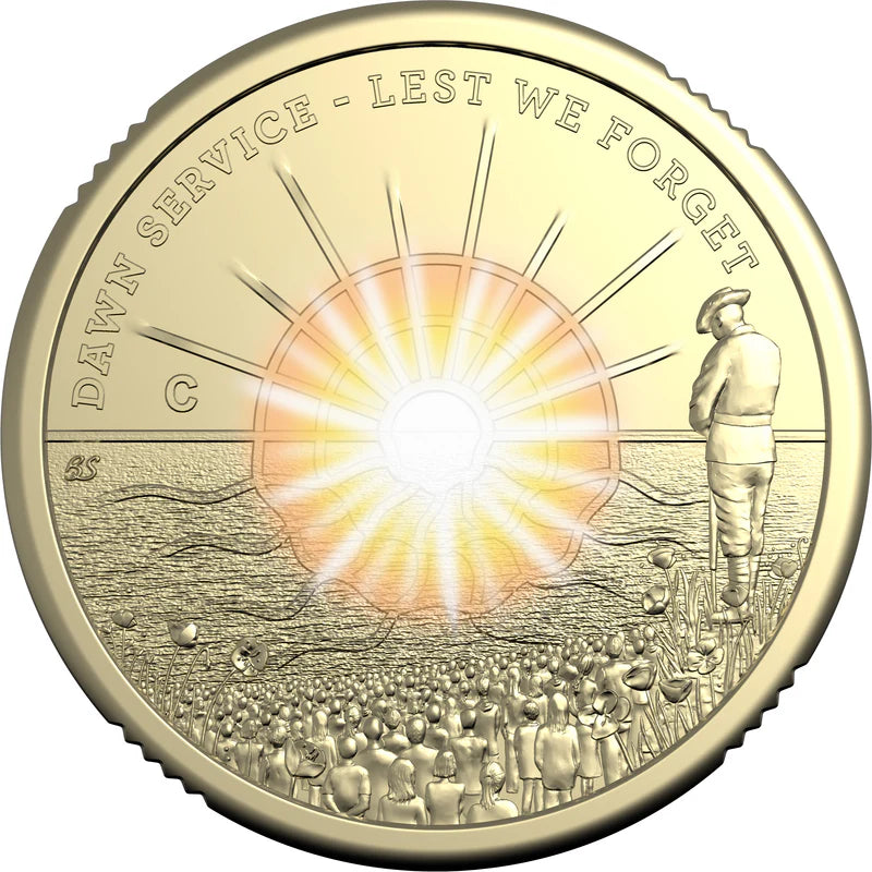 Dawn Service 2026 $2 C Mintmark Coloured Uncirculated Coin in Card