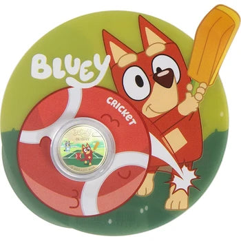 2027 $1 Bluey Cricket Coloured Uncirculated Coin