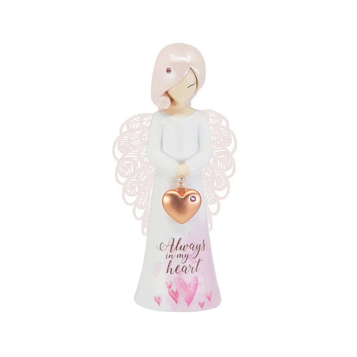 Angel Figurine Always In My Heart Pink
