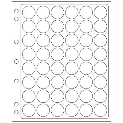 Plastic Sheets ENCAP, Clear Pockets for 48 Coins with a diameter between 21, 22 and 23mm