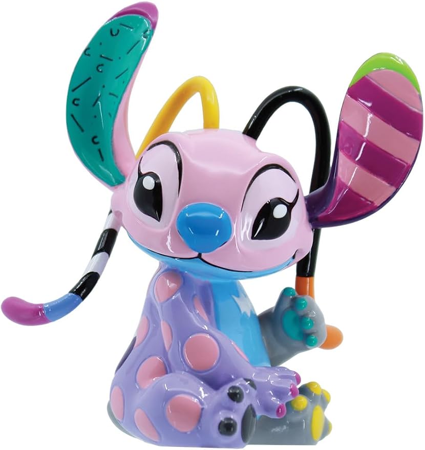 Enesco Disney Britto Lilo and Stitch Angel Seated Pose Miniature Figurine, 3.25 Inch, Multicolor