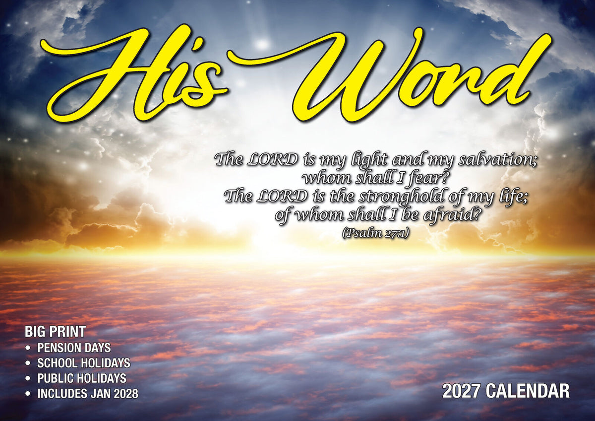 2027 Calendar Bartel Big Print His Word Horizontal Wall