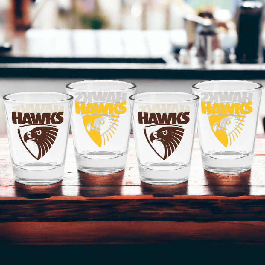 AFL HAWKS SHOT GLASSES