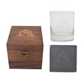 70TH BIRTHDAY GLASS & COASTER BOXED SET